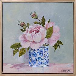 FRAMED - Pinks in Blue and White - Postage included Australia wide