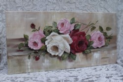 Original Painting on Canvas -"Assorted Roses" - Postage is included Australia Wide
