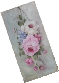Original Painting on Canvas -"Vintage Hanging Roses" - Postage is included Australia Wide