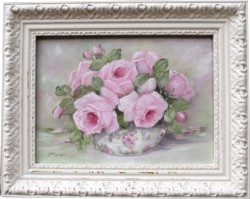 Original Painting - "Pink Roses in a Bowl" - Postage is included Australia wide