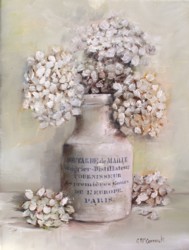 Original Painting on Canvas -"Hydrangeas in a French Pot" - Postage is included Australia Wide