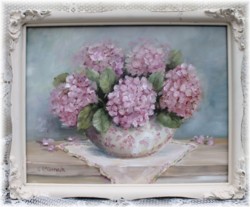 Original Painting - Pink Hydrangeas - Postage is included Australia Wide