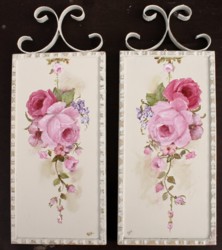 Pair of Original Paintings with scrolly hangers - Postage is included Australia wide
