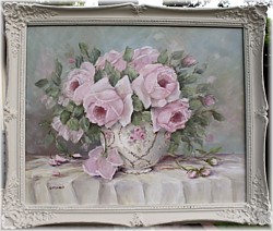 Original Painting - Assorted Pink Blooms - Postage is included in the price Australia wide