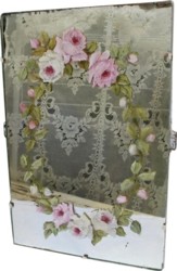 Hand Painted Roses on Old Mirror - Postage is included Australia Wide
