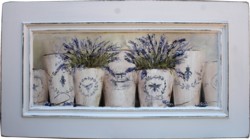 Original Painting on a Timber Panel - French Pots of Lavender - Postage is included Australia wide