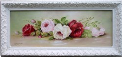Original Painting - Laying Assorted Roses - Postage is included in the price Australia wide