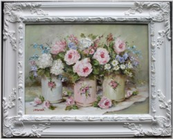 Original Painting - Tins & Flowers - Postage is included in the price Australia wide