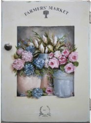 Original Painting on a rescued cupboard door - Farmers Market - Postage is included Australia wide