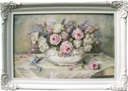 Original Painting - Still Life Roses & Blooms - Free Postage Australia Wide