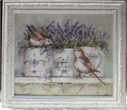 Original Painting - French Containers and Birds - Postage is included in the price Australia wide