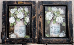 Sold -Mixed Media/Original Painting - Pair of cupboard doors French Pots - Postage is included in the price Australia wide