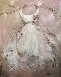 Original Painting on Canvas - Rose Tutu - Postage is included Australia Wide