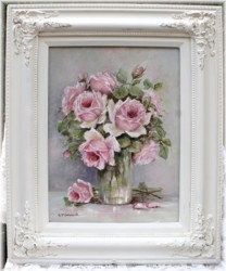 Original Painting - Roses in a Glass Vase - Postage is included Australia Wide