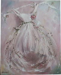 Original Painting on Canvas - Pink Themed Tutu - Postage is included Australia Wide
