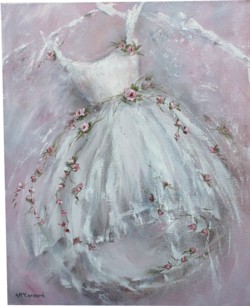 Original Painting on Canvas - Tutu with Roses - Sold out