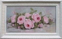 Original Painting - Laying Roses -Postage is included Australia Wide