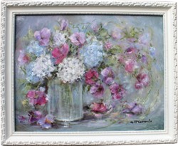 Original Painting - Hydrangeas & Flowers in a Jar - Postage is included Australia Wide