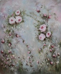 Original Painting on Canvas - Floating Flowers - Postage is included Australia Wide