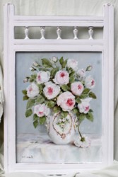 Original Painting - China Vase of Roses - postage included Australia wide