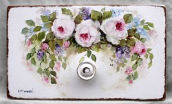Original Painting on a rescued drawer front - Flowers - SOLD