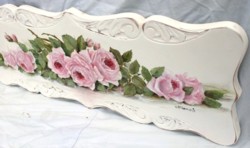 Original Painting on Carved Panel - Laying Roses