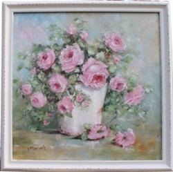 Original Painting - Container of Roses - Postage is included Australia Wide