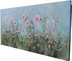 Original Painting on Canvas - Roses and Wild Flowers - Postage is included Australia Wide