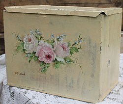 Vintage Tin Hand Painted Flower Design - Postage is included Australia Wide