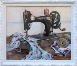 Original Painting - Singer Sewing - postage included in the price