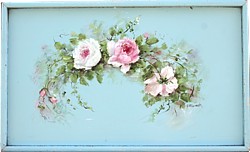 Folding Vintage Tray with Hand painted Rose design - Postage is included Australia wide