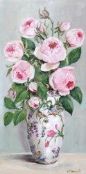 Original Painting on Panel - Rose Arrangement from my Garden - Postage is included Australia Wide