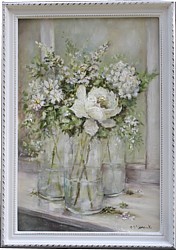 Original Painting - Bottles of Flowers - Postage is included Australia Wide