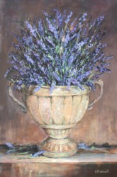 Original Painting on Panel - Lavenders in a Rustic Urn - Postage included Australia wide