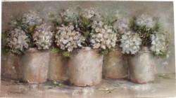 Original Painting - Rustic Pots & Hydrangeas - postage is included Australia wide