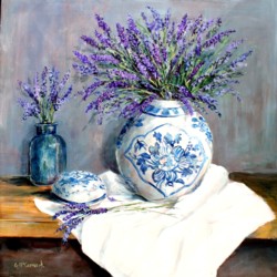 Original Painting on Panel - Still Life Lavenders - Postage included Australia wide