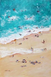 Original Painting on Panel - Swim between the flags - postage included Australia wide