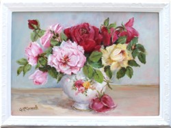 Original Painting - Roses in China - Postage is included Australia Wide