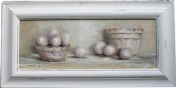 Original Painting - Rustic Bowls & Eggs - Postage is included Australia Wide