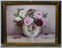 Original Painting-Stunning Assorted Roses-POSTAGE is included Australia wide