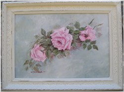 Original Painting -Cascading Roses - LARGER SIZE-FREE POSTAGE AUSTRALIA WIDE