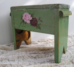 Hand painted Depression Stool - POSTAGE is included Australia wide
