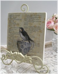 Ready to hang Print - Bird in a Vintage Tea Cup  - FREE POSTAGE Australia wide