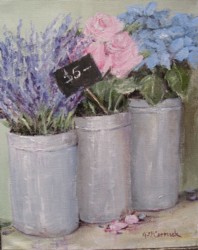 Original Whimsical Painting - Flowers for Sale