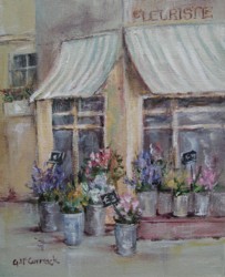Original French inspired Painting - Fleuriste - Postage is included
