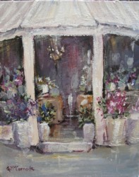 Original French inspired Painting - Fleuriste on the corner  - Postage is included