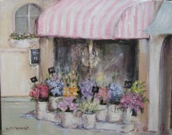 Original French inspired Painting - French Flower Shop - Postage is included
