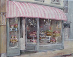 Original French inspired Painting - French Cake Shop - Postage is included