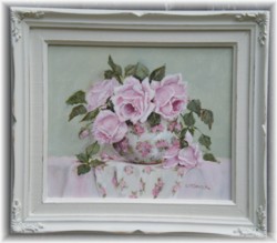 Original Painting - My Garden Roses in a Chintz Bowl - FREE POSTAGE Australia wide