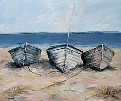 Original Painting on Panel - Three Boats - Postage included Australia wide